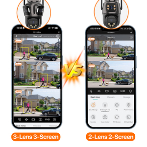 Caméra <span class=keywords><strong>IP</strong></span> WIFI à trois écrans extérieur 4K 12MP capteur CMOS PTZ AI détection humaine H.265 IP66 étanche Cloud Security ICsee 1 an - Product Image 6