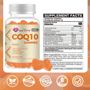 Gummies de CoQ10 Ubiquinol 500mg HALAL en gros pour OEM, Coenzyme Oméga-3 <span class=keywords><strong>DHA</strong></span> <span class=keywords><strong>EPA</strong></span>, Complément Anti-Âge et Soutien Immunitaire pour Adultes - Product Image 2