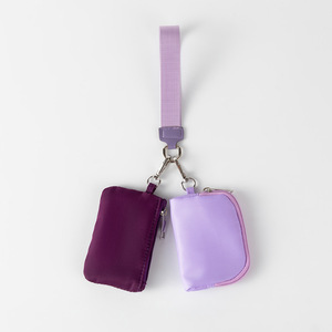 Borsa da Polso Sportiva Mini Portatile Impermeabile per Esterni, Set Due Pezzi Staccabile con Portachiavi, Portamonete in Nylon Tinta Unita con Cerniera - Product Image 3
