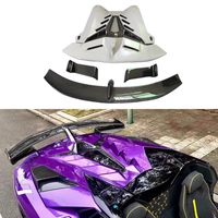 Kit carrosserie semi-carbone pour Lamborghini Aventador LP700 Cabriolet, style SVJ amélioré, capot moteur arrière, aileron arrière + base