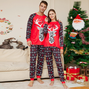 Conjuntos de Pijamas com Estampa de Desenhos Animados PASUXI, Impressão de Letras, Pijamas de Algodão para Crianças, Bebês, Mulheres e Homens, Conjunto de Pijamas de Natal - Product Image 5
