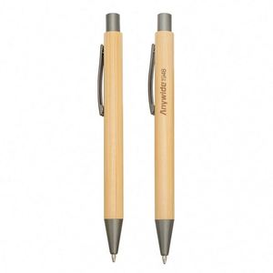 Custom Logo Eco Friendly Wood Click Bamboo Ball <b>Pen</b> - Product Image 3