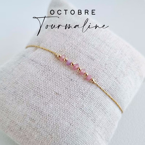 Vòng Tay Đá Sinh Nhật Tối Giản Tinh Tế Cá Nhân, Vòng Tay Nữ Đính Đá Tự Nhiên Mạ Vàng Trang Sức - Product Image 3