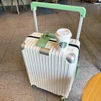 Valise de voyage à roulettes de style japonais, luxe/simple, en PC, avec roues larges transparentes, 20/28 pouces, pour cabine et soute, unisexe