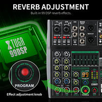 Console de mixage audio professionnelle XTUGA en métal, 4 canaux, 99 effets DSP avec enregistrement BT USB, égaliseur 7 bandes pour les soirées