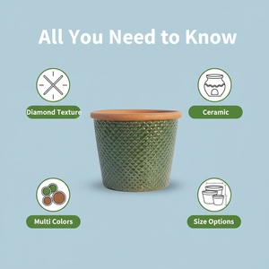 Grands pots à fleurs en céramique durables avec un design classique moderne, finition émaillée pour une utilisation en intérieur et en extérieur et pour les plantes d'intérieur - Product Image 4