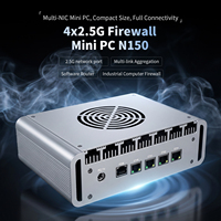 Mini PC de Seguridad de Red Fan Network N150 para Hogar, Oficina y Empresa, Servidor Firewall Pfsense, Host de Control Industrial con 4x2.5G LAN, Wifi 4G/5G