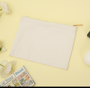 Borsa per il trucco da toilette con Logo personalizzato resistente per Make Up in tela di cotone fai da te - Product Image 6