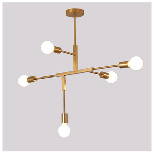 Lámpara Colgante de Hierro Forjado de Estilo Nórdico Minimalista, Creativa para Sala de Estar, Dormitorio y Estudio, Lámpara de Techo Única - Product Image 5