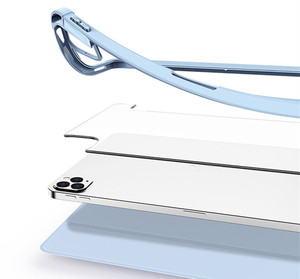 เคสใสอะคริลิคบางเฉียบสำหรับ <span class=keywords><strong>iPad</strong></span> <span class=keywords><strong>Pro</strong></span> 11 รุ่นที่ 4 3 2 1 ปี 2022 2021 2020 2018 ขอบนุ่ม พร้อมช่องใส่ดินสอ - Product Image 3