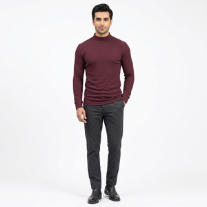 Custom logo Men's Soft <b>Mock</b> <b>Neck</b> Sweatshirt Long Sleeve Half Turtleneck Pullover Shirts Plain OEM ODM Breathable - Product Image 1