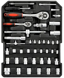 Набор инструментов BGX из 186 шт. в алюминиевой коробке, профессиональный набор инструментов для ремонта автомобиля и дома, набор торцевых и гаечных ключей 1/2 и 1/4 дюйма