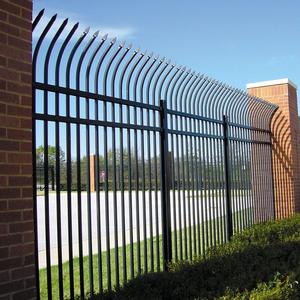 Hoge Kwaliteit 6 'X 8 'Speer <span class=keywords><strong>Top</strong></span> Stalen Hek Panelen Beveiliging Residentieel Zwart Staal Piket Metalen Hek Decoratief Smeedwerk Hekwerk