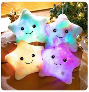 Poupée en peluche unisexe 35cm de haute qualité en coton avec lumière flash LED, étoile colorée à cinq branches lumineuse, jouets en peluche - Product Image 1