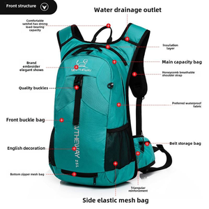 Sac à dos de randonnée léger et respirant, résistant à l'eau, pour le cyclisme, le camping, la randonnée, l'escalade, le trekking, comprend un sac à dos de montagne - Product Image 2