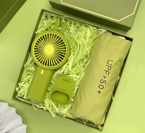 Ensemble Cadeau d'Entreprise Personnalisé : Parapluie, Gobelet, Petit Ventilateur Pratique, Nouveau Souvenir - Product Image 2