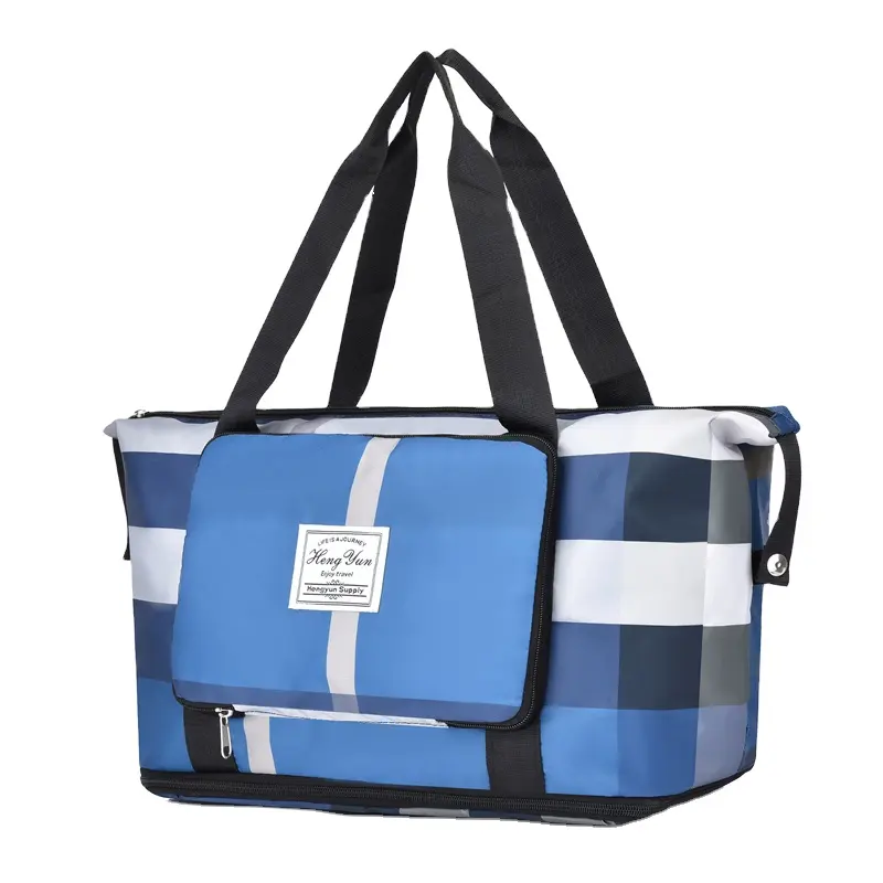 Özel su geçirmez spor çantası bagaj arabası seyahat taşıma için ayakkabı bölmesi ile haddeleme spor çantaları
