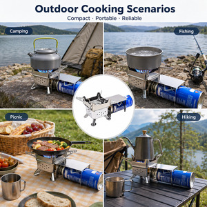 Réchaud à <span class=keywords><strong>gaz</strong></span> butane pliable mini pour camping, cuisson de thé en extérieur, four à <span class=keywords><strong>gaz</strong></span> <span class=keywords><strong>portable</strong></span> avec allumage - Product Image 3