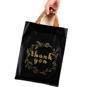 Lefeng 공장 사용자 정의 도매 브랜드 이름 인쇄 쇼핑 스토어 가방 감사합니다 플라스틱 가방 로고