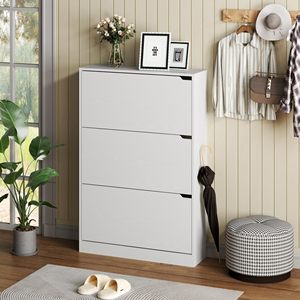 Zapatero Moderno Independiente SENYU con 3 Niveles, Almacenamiento que Ahorra Espacio para la Entrada, Mueble para el Hogar, Diseño Minimalista de Plástico - Product Image 1