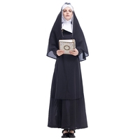 Fantaisie Robe Cosplay Vierge Marie Infirmière Tenue De Fête Adulte Soeur Pasteur Performance Vêtements Halloween Nonne Prêtre Couples Costume