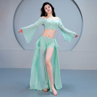 Ensemble de costumes de danse du ventre, haut et jupe, pour femmes, costume de danse du ventre pour la scène, costume d'entraînement, vêtements de performance