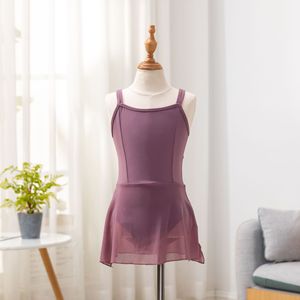 Лирическое танцевальное трико для девочек с юбкой-пачкой, балетный тренировочный костюм, Высококачественная сетчатая кружевная танцевальная одежда - Product Image 3