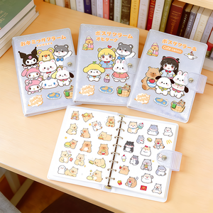 Carnet portable réutilisable à feuilles mobiles avec couverture en PVC sur le thème de l'anime japonais, carnet de stickers en PVC pour enfants, pour le rangement des autocollants - Product Image 1