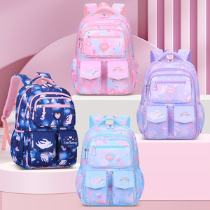 ZmBaby Student <b>Backpack</b> 15 Inches Multiple Pockets <b>Lightweight</b> For Girls School Education Gradient Design - Product Image 1