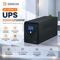 UPS Cadangan Daya Offline 2000VA 1200W, Catu Daya Tak Terputus 120v Output LCD Standby UPS untuk Komputer