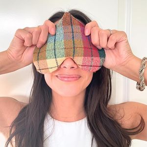 Customized Heart Shaped Plaid <b>Sleep</b> Eye Mask Soft Comfortable Travel Nap Relaxation Gift Tartan Eye Mask - Product Image 3