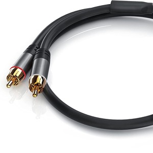 <span class=keywords><strong>Câble</strong></span> audio personnalisé 3,5 mm vers <span class=keywords><strong>double</strong></span> prise phono RCA rouge et blanc pour téléphone portable, ordinateur et entrée/<span class=keywords><strong>sortie</strong></span> de haut-parleur - Product Image 2