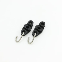 FTTH S Type Drop Cable Clamp ABS Plastic Body Stainless Steel Hook Fiber Optic Anchor Clamp Plastic Anchor for Aerial Install
