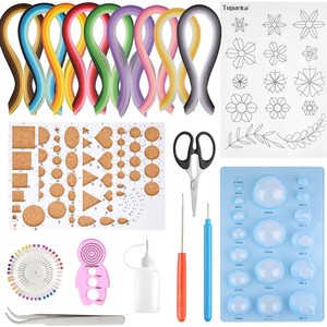 Kit d'outils <span class=keywords><strong>pour</strong></span> <span class=keywords><strong>quilling</strong></span> en papier avec bandes de couleurs dégradées et formes géométriques 518 - Product Image 6