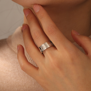Anillo con símbolo Pi, anillo con letras griegas, banda de boda de acero inoxidable, anillo de joyería matemática, amantes de las matemáticas, regalos de cumpleaños para mujeres - Product Image 2