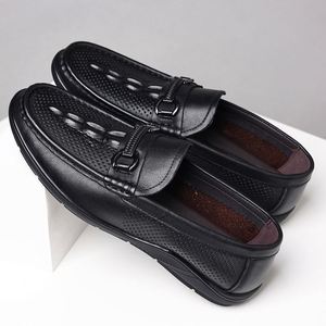 Summer Autumn New Style Breathable Height Increasing Slip-On Leather <b>Shoes</b> <b>Driving</b> & Casual Men's <b>Shoes</b> Size 38-43 - Product Image 4