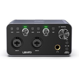 ממשק אודיו USB של LEKATO 24 סיביות/192kHz עם חיבור XLR, פנטום פאוור 48V, התקנה חיצונית להקלטה בטלפון חכם ומחשב - Product Image 2