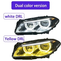 Nuevo Faro Delantero de Doble Color de 12 V para Serie 5 F10 F18 520i 525i, Luz de Circulación Diurna 2011-2017, Estilo Ojos de Ángel