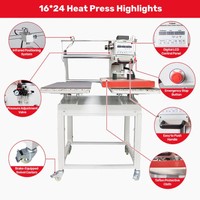 InkSonic Presse à chaud double station pour t-shirts et vêtements Stock local US
