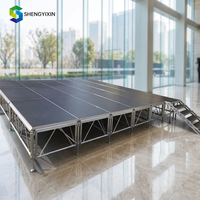 Scène de concert extérieure de haute qualité, structure en aluminium, plateforme modulaire, capacité de charge de 500 kg, hauteur réglable de 0,4 à 2 m