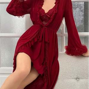 Nouvelle lingerie sexy B043 pour rendez-vous intime, robe en dentelle séduisante à bretelles, chemise de nuit transparente, robe de mariée avec bordure en dentelle pour femmes - Product Image 6
