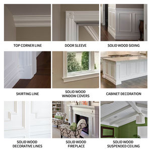 Apprêt <span class=keywords><strong>de</strong></span> pin fond Protection <span class=keywords><strong>de</strong></span> l'environnement peinture quart <span class=keywords><strong>de</strong></span> rond coquille décorative en plastique bois massif ligne d'angle supérieure - Product Image 4