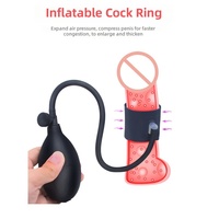 Anneau pénien gonflable pour retarder l'éjaculation, entraîneur d'exercices pour hommes, pompe à air, serrage réglable, bande en velours doux, jouet sexuel