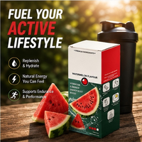 Poudre de boisson énergisante saveur pastèque marque distributeur – Ingrédients complexes de qualité supérieure d'origine végétale – Goût fruité pastèque