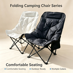 Thickened Reinforced 4 Position Adjustable Padded Modern Moon <b>Chair</b> Portable Outdoor <b>Camping</b> <b>Recliner</b> for Fishing & Hiking - Product Image 4