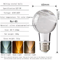 Ampoule LED de Luxe en Verre Cristal Effet Bulle Culot E26/E27 Alimentation CA Intensité Variable Blanc Chaud 3500K Garantie 3 Ans IRC80 50000 Usage Résidentiel