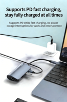 Station d'accueil USB-C OEM HDMI 2.0 4K 60Hz 100W PD RJ45 (1000 Mbps) Hub/USB 3.0 5 Gbps avec rangement de câbles et adaptateur MST pour MacBook/ordinateur portable