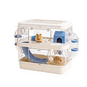 Jaula Extra Grande Transparente Dorada para Hámster Sirio, Estilo Minimalista de Lujo, Caja de Cría, Material PP, Impermeable, para Mascotas - Product Image 1