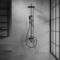 Ensemble de douche mural de luxe Momali avec eau chaude et froide, système de douche en laiton massif pour salle de bain d'hôtel