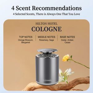 Diffuseur de parfum pour voiture en alliage d'aluminium avec couvercle rabattable, parfum longue durée, thé zen, gardénia Hilton, Cologne, recharge sans électricité - Product Image 3